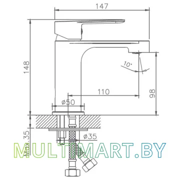 Смеситель Haiba HB10557-8 (хром/белый) картинка 2
